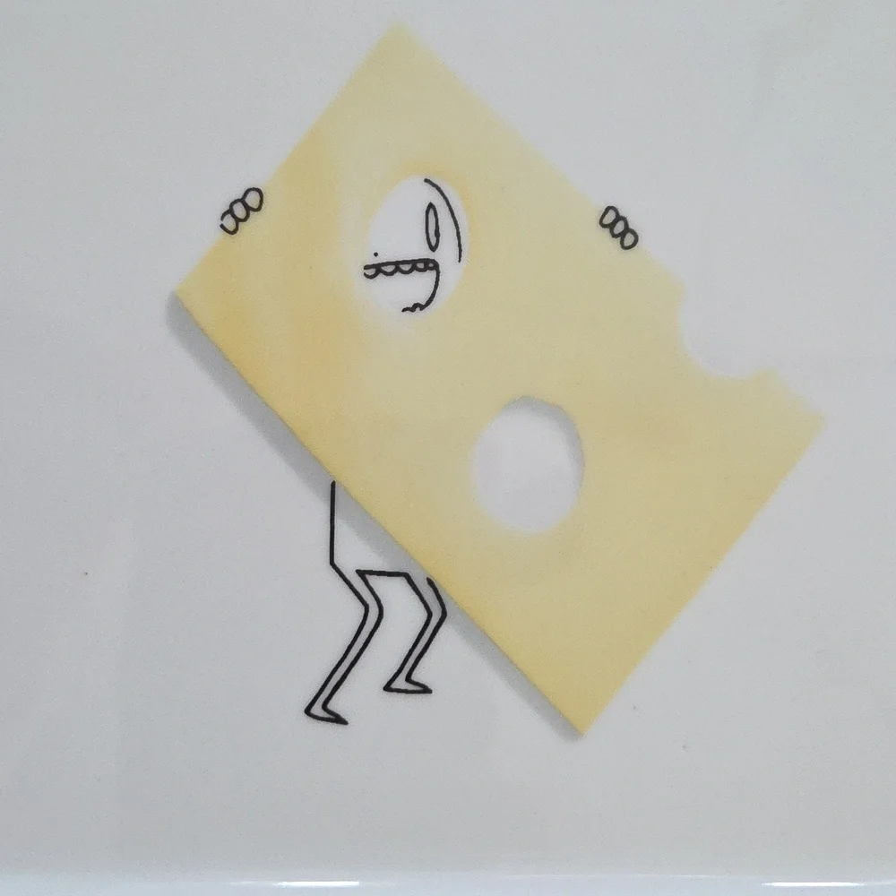 CRATE & BARREL CB2 OLIVER RECTANGLE APPETIZER PLATE  SWISS CHEESE 2011 RETIRED